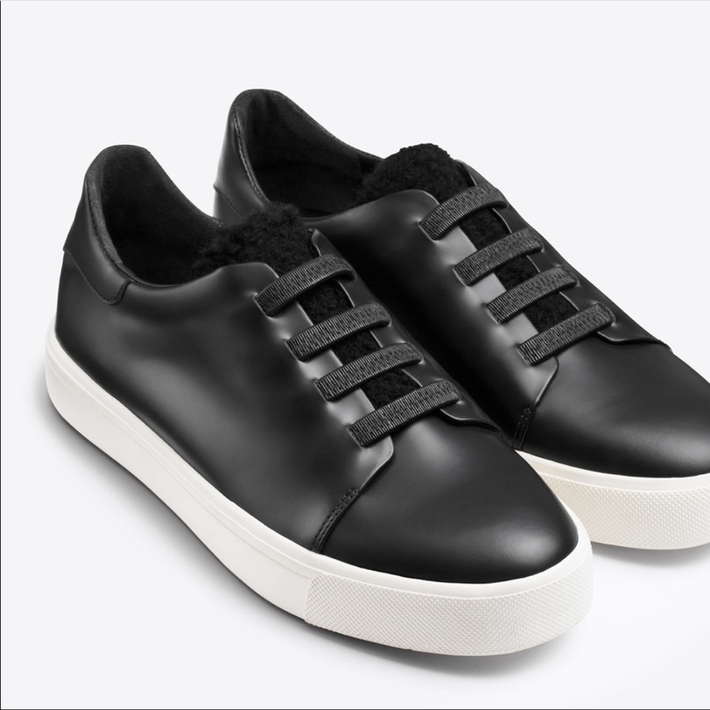 Vince Black Bolton Mixed Media Sneakers